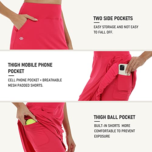 Image of MoFiz Women's 20 inch Knee Length Golf Skorts Athletic Skirts Summer Casual Active Workout Sports Tennis Skirt with 4 Pockets