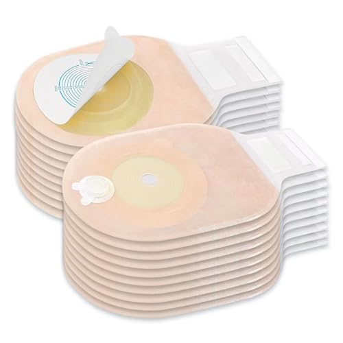 CELECARE Colostomy Bags 20 Pack, Ostomy Bags,One-Piece Drainable Pouches with Closure for Colonoscopy Ileostomy Stoma Care, Cut-to-Fit, Max 65mm