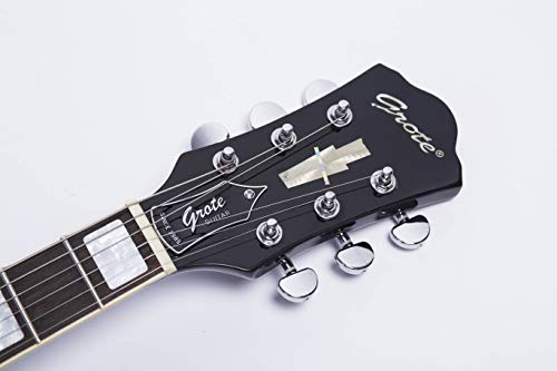 Image of GROTE Jazz Electric Guitar Hollow Body Chrome Hardware P90 pickup (Vintage Sunburst)