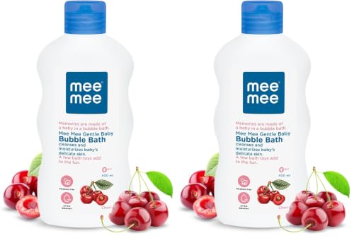 Image of Mee Mee Gentle Baby Bubble Bath Liquid (With Cherry Extracts- 500 ml) (Pack of 2)
