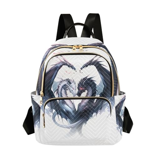 Image of ALAZA Couple Of Dragons Small Backpack Purse for Women Travel Bag Fashion Daypack Back Pack Shoulder Bag