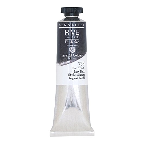 Image of Sennelier Rive Gauche Fine Oil Color for Artists, 40ml Tube, Ivory Black 755