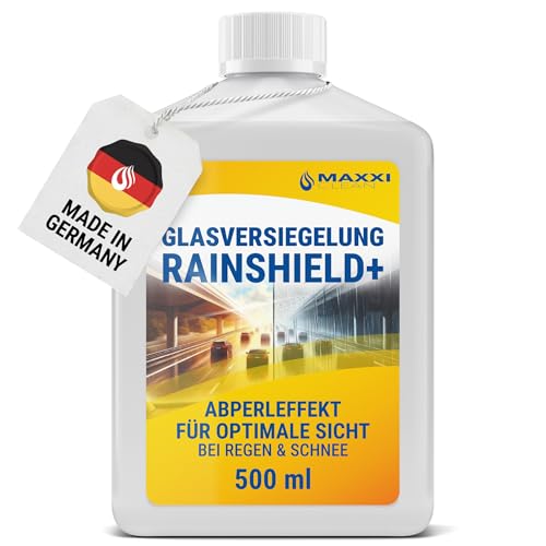 Maxxi Clean | 500 ml Scheibenversiegelung [Rain Shield +] | Glasversiegelung | Nanoversiegelung | Regenabweiser mit Lotus-Effekt | Scheibenversiegelung mit Abperleffekt für klare Sicht