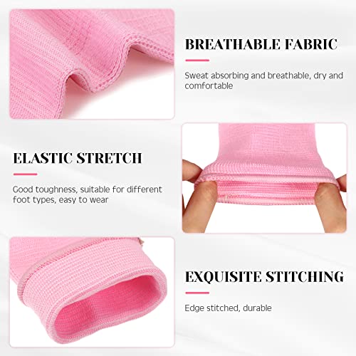 Image of Haysandy 4 Pieces / 2 Pair Kids Ankle Support Brace Elastic Kids Compression Socks Knitted Ankle Sleeve for Jogging Running Fitness(Pink,10-15 Years)