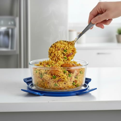 Image of ginoya brothers 620 ML Glass Food Storage with Lids - Meal Prep Containers with Airtight Microwave, Fridge, Freezer, Dishwasher, and Oven Safe. (2)