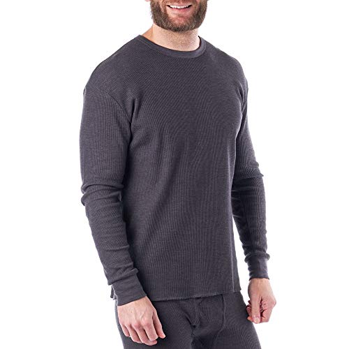 Alpine Swiss Mens Thermal Long Sleeve Top Underwear Crew Neck Shirt Waffle Knit Henley Base Layer2