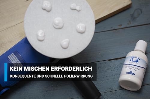 Glass Polish 14004 Glaspoliturpaste zum professionellen Polieren aller Glasoberflächen – 1,2 Mikron – 100 ml