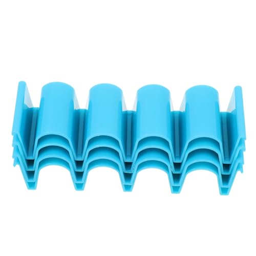 FUNOMOCYA 4pcs Pancake Bracket Taco Server Pallet Paper Plate Holders Stackable Tortillas Trays Tortilla Warmer Tortillas Stand Taco Holder Tray Decorative Serving Tray Tacos De Blue Plastic