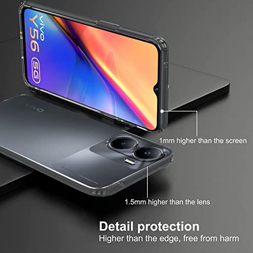 Image of Fashionury Soft Crystal Clear Back Case Cover for Vivo Y56 | Shockproof Design | Camera Protection Bump | Clear Back | Case Cover for Vivo Y56 (Transparent)