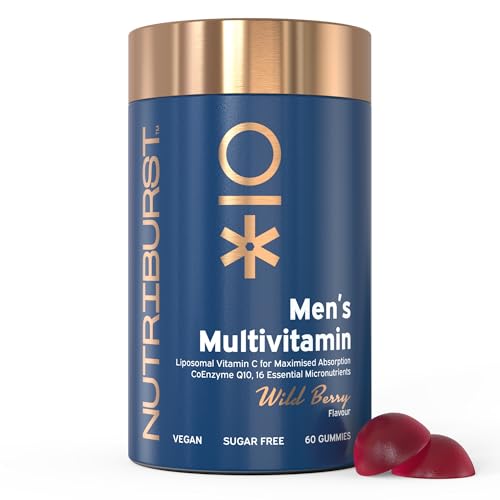 Nutriburst Men’s Multivitamin • 16 Vitamins • Vegan & Sugar Free Gummies