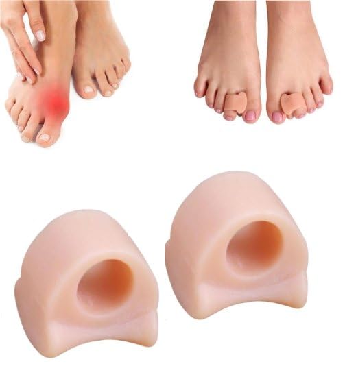 Snapstrike Imported 1 Pair Silicone Valgus Toe Overlapping Separator Straightener Bunion Spacers Corrector Hallux Valgus Relief Foot Care Tool (Beige).
