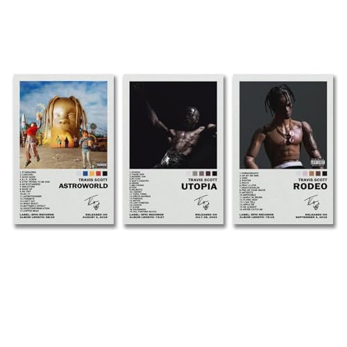 Ein Set von 3 Travis Poster Signatur Scott Poster Wandkunst Leinwand Poster Raumdekorativ Ästhetisch Poster Druck Dekor Poster 08x12inch(20x30cm)-3pcs Stil-2