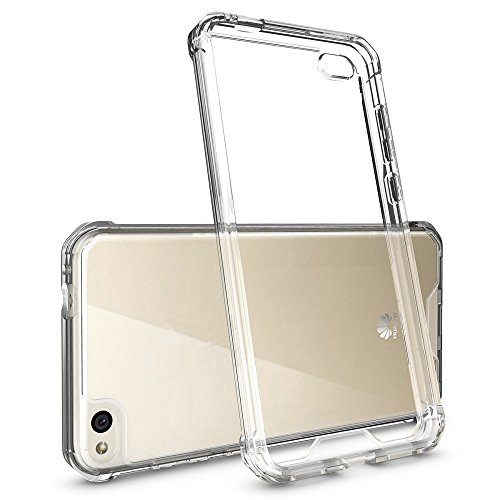 REY Funda Anti-Shock Gel Transparente para Huawei P8 Lite 2016, Ultra Fina 0,33mm, Esquinas Reforzadas, Silicona TPU de Alta Resistencia y Flexibilidad, Anti Golpes