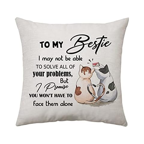 Aconesong To My Bestie Gifts Best Friends Cushion Covers Friendship Throw Pillow Cover for Women, Girl, Friends for Birthday Christmas, 18 x 18 inch / 45 x 45 cm (MEET058) Cover