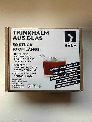 Halm Glass Straws 50x 10 cm Short Straight for Catering Reusable Drinking Tube for B52 Shot Glass Soup, Dishwasher Safe - Image 2