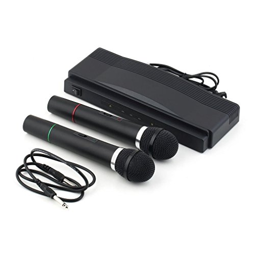 Potenza 600 W tempo di saldi Set di 2 microfoni wireless con ricevitore wireless, professionale, karaoke