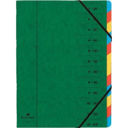 Juego de 8 clasificador grapado para tarjeta brillante, 12 compartimentos, color verde