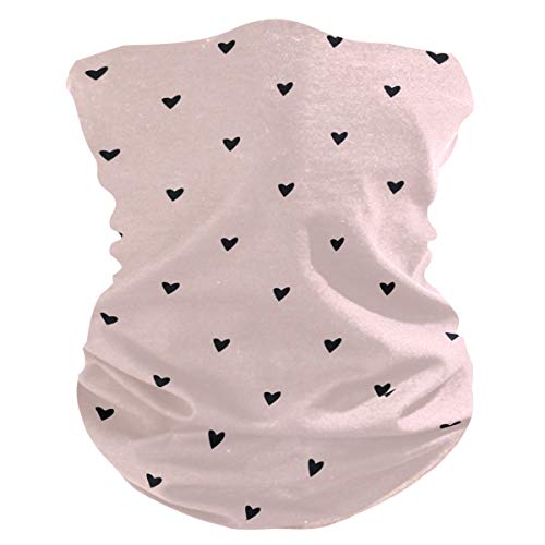 Neck Gaiter, Pink Hearts Face Sun Dust Mask Magic Scarf Headwear Bandana for Running Fishing Outdoor Sport