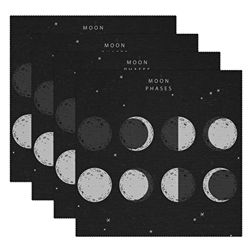 Sets de table phases de lune lot de 4 napperons antidérapants 30,5 cm pour table à manger - 3