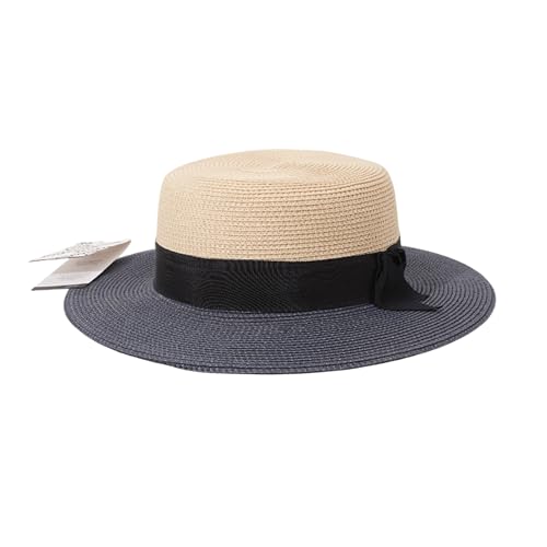 Joywant Straw Top Hats for Men, Classic American Dress Up Hat - Black