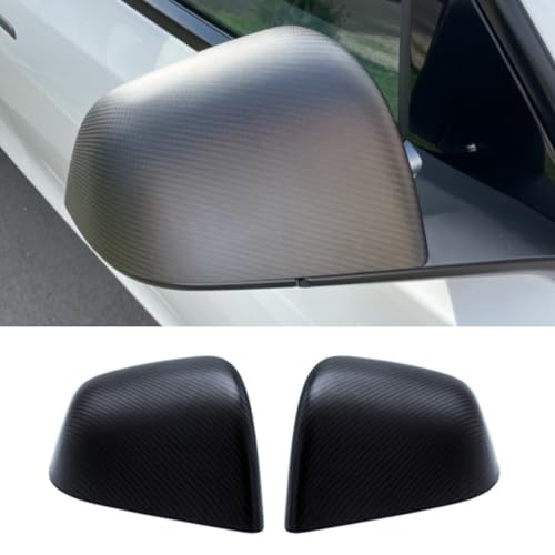 Coques Rétroviseurs Tesla Model Y Carbone Mat Contre Rayures et Chocs de Route