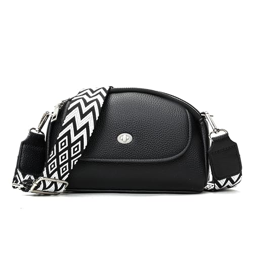 Crossbody Bags for Women, Vegan Leather Crossbody Purses with Wide Strap