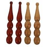 ELAYARD 4 Stück Akupressur massage Stäbe aus Edlem Holz Runde Kugel designs für Zuhause zur...