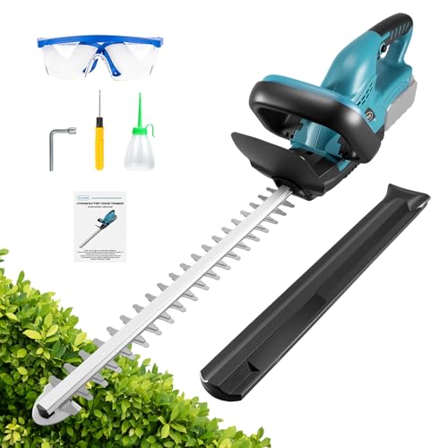 53CM Akku-Heckenschere Kompatibel mit Makita 18V Akku Bürstenloser Motor Heckenschere mit Schnittleistung von 20 mm Elektrische Heckenschere für Hecken Sträucher & Gartenpflege(ohne Akku)