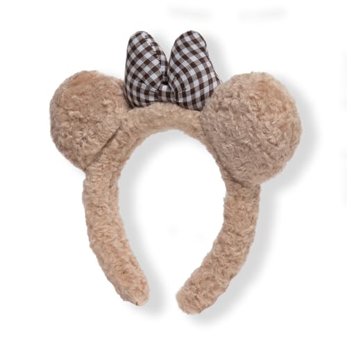 Image of Radhu & Kabby Teddy Bear Hair Band for Girls Kids | Cute Girls Hair Accessories | Teddy Ears Head band with Checkered Bow | Hairbands For Kids Girl | Kids hair Accessories, Fun Hair Bands (1 Pc)