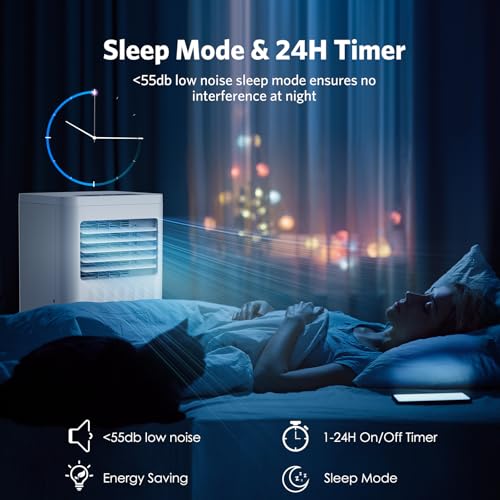Electactic 10000 BTUs Portable Air Conditioners with cooling/dehumidification/fan/sleep mode,4-IN-1 Portable AC with 24H Timer & Remote Control & Window Kit - Image 6