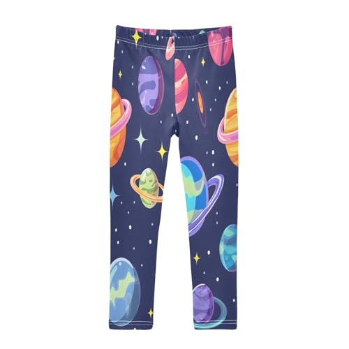 Bolaz Toddler Girls Leggings Printed Yoga Pants Leggings Cosmic Planet for Kids