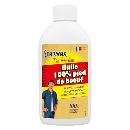 STARWAX THE FABULOUS - Huile 100% pied de bœuf - Nourrit, Assouplit, Imperméabilise les cuirs très desséchés - 100% d'origine naturelle - Fabriqué en...