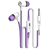 SANKER In-Ear 3.5mm Plug Earbuds with Mic (Purple)
