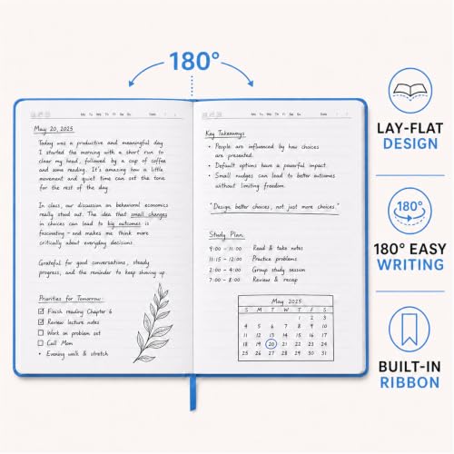 SUIN A5 Hardcover Lined Notebooks, Light Blue, 6 Pack, 200 Pages Each by SUIN - Used condition - Image 3