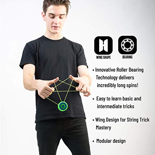 Yomega Magnetar Responsive High Performance Ball Bearing Yoyo. Designed For Intermediate And Advanced String Trick And Looping Play. + Extra 2 Strings. + 3 Months Warranty (Blue) #TOP2