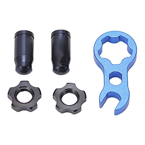 7 tapones para válvula de bicicleta de aleación de titanio, cubierta protectora ligera con juego de tuercas, ideal para protección de neumáticos (negro) miniatura 7