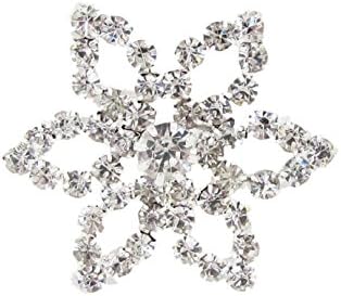 Syntego 5 x Large Flower Diamante Embellishment With 49 Grade A Rhinestones (EM9)