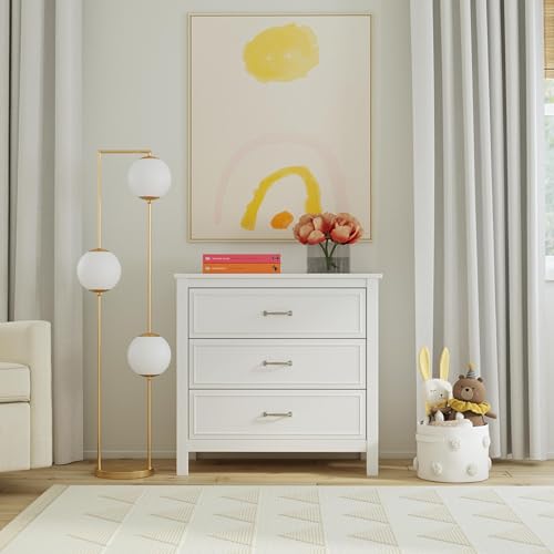 Image of DaVinci Charlie 3 Drawer Dresser for Bedroom - GREENGUARD Gold Certified Kids Dresser for Nursery - Three Drawer Nightstand - Wooden Chest of Drawers for Closet - Wood Cabinet for Living Room - White