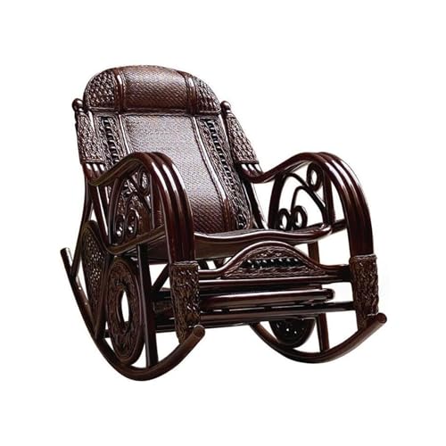 Mecedora de ratán para balcón, ocio en casa y uso al aire libre, silla deslizante de estilo chino para relajación