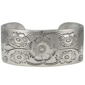 Pewter Flower of The Month Bracelet - Oct