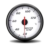 Tensión aplicable: 12V KQYAN-meter Instrumento automotriz 60MM Racing Modified Car Moto Medidor de Temperatura del Agua Medidor de Temperatura Panel Blanco 20~130 ° C Sistema de medición Inteligente.