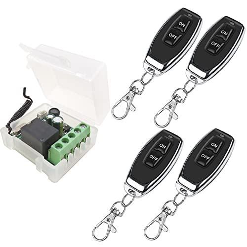 【Ampia applicazione】I prodotti possono essere utilizzati in case, fattorie, fabbriche, uffici, laboratori, supermercati e così via.È possibile operare in remoto ogni dispositivo connettersi con il ricevitore relè attraverso il telecomando. come il sistema di apertura della porta del garage, la serratura elettrica, la porta elettromagnetica, la lampada, l'illuminazione,il dispositivo di ventilazione, la pompa dell'acqua, la trasmissione del segnale e l'interruttore telecomandato fai-da-te.
