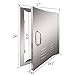 YXHARD BBQ Grill Access Door,304 Stainless Steel 17Wx 24H Inches Single Outdoor Kitchen Door,Flush Mount for Outdoor Kitchen, Grilling Station or Commercial BBQ Island,Vents