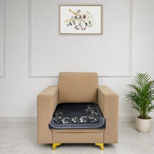 Image of Homerz Premium 'Luxe Series' Holland Velvet Sofa Cover | Smooth Finish | Anti-Skid Fleece Backing | Soft Touch Couch Protector for Living Room (Grey, 1 Seater, Only Seat Cover)