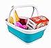 SAMMART 9.2L (2.37Gallon) Collapsible Tub with Handle - Portable Outdoor Picnic Basket/Crater - Foldable Shopping Bag - Space SavingItIIII Storage Container (1, Bright Blue)