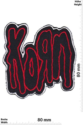 Korn Red Silver Metalband Patch Badge Embroidered Iron on Applique Patch Accessory