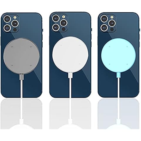 IVEOPPE [3-Pack Silicone Case Compatible with MagSafe Wireless Charger 2020 for iPhone, Protects Wireless Charger from Scratches and Dust - White/Black/Blue Cover