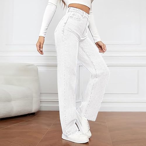 CRNTCEM Womens Loose Straight Leg Jeans High Waisted Boyfriend Y2K Streetwear Jean Trousers Causal Vintage Work Denim Pants4