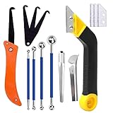 LABOFiC 14pcs Grout Removal Tool, Caulking Removal Tools Tile Grout Saw and Grout Hand Saw with 3 Pieces Extra Blades, Tile Joint Cleaning Tool, Caulking Edge Kit, Tile Caulk Finishing Tool
