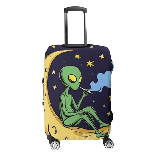 Washable Luggage Cover Protector Suitcase Anti Scratch Covers Travel Luggage Cover Suitcase Protector (Funny Alien Moon Sky (4))4
